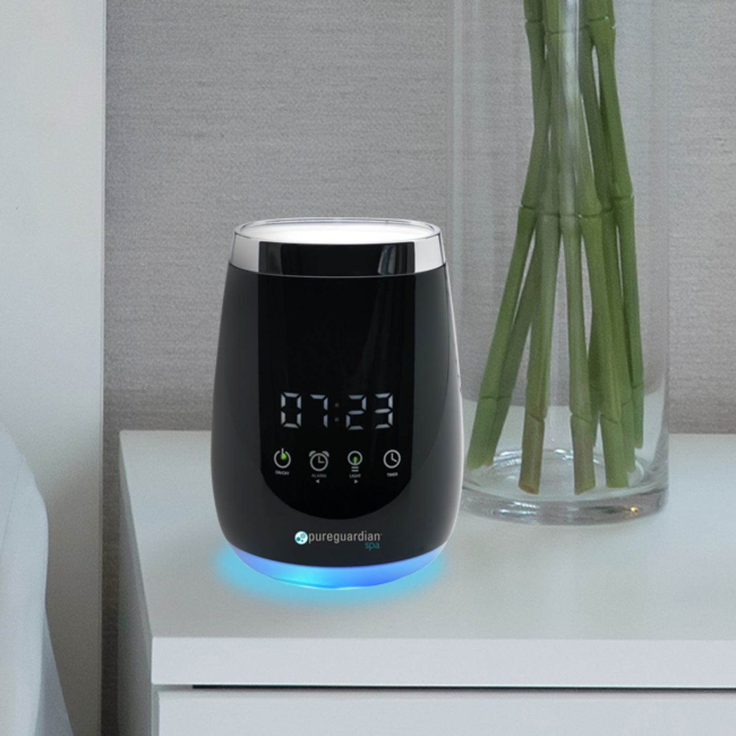 PureGuardian Spa SPA260CA Deluxe Ultrasonic Aromatherapy Essential Oil Diffuser with Touch Controls & Alarm Clock