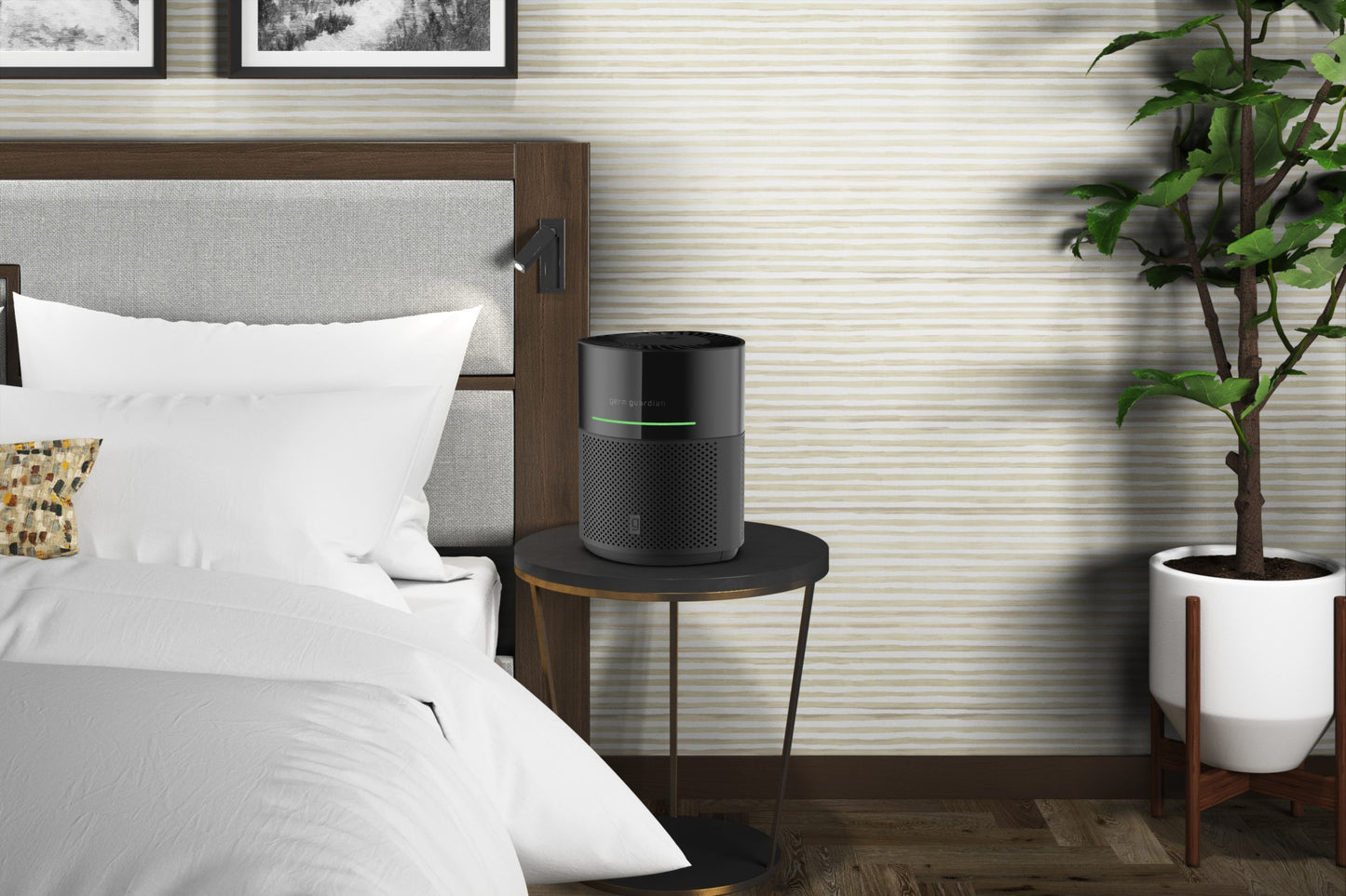 GermGuardian AC3000 HEPA PURE™ 14" Table Top Air Purifier & Air Quality Sensor (360° 3-speed 4-stage UV-C filtration, black)