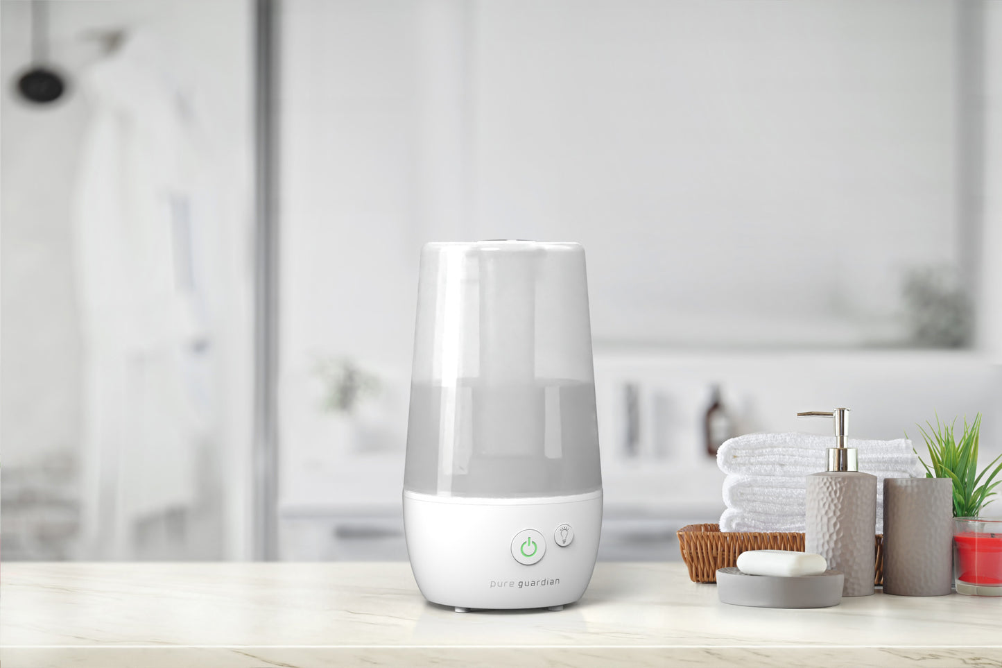 PureGuardian H965WC 1-Gallon Ultrasonic Cool Mist Humidifier, White