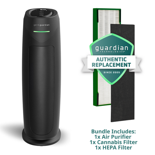 GermGuardian AC4880 22" Tower Air Purifier & Cannabis Smoke Filter B (3-speed 4-stage UV-C filtration)