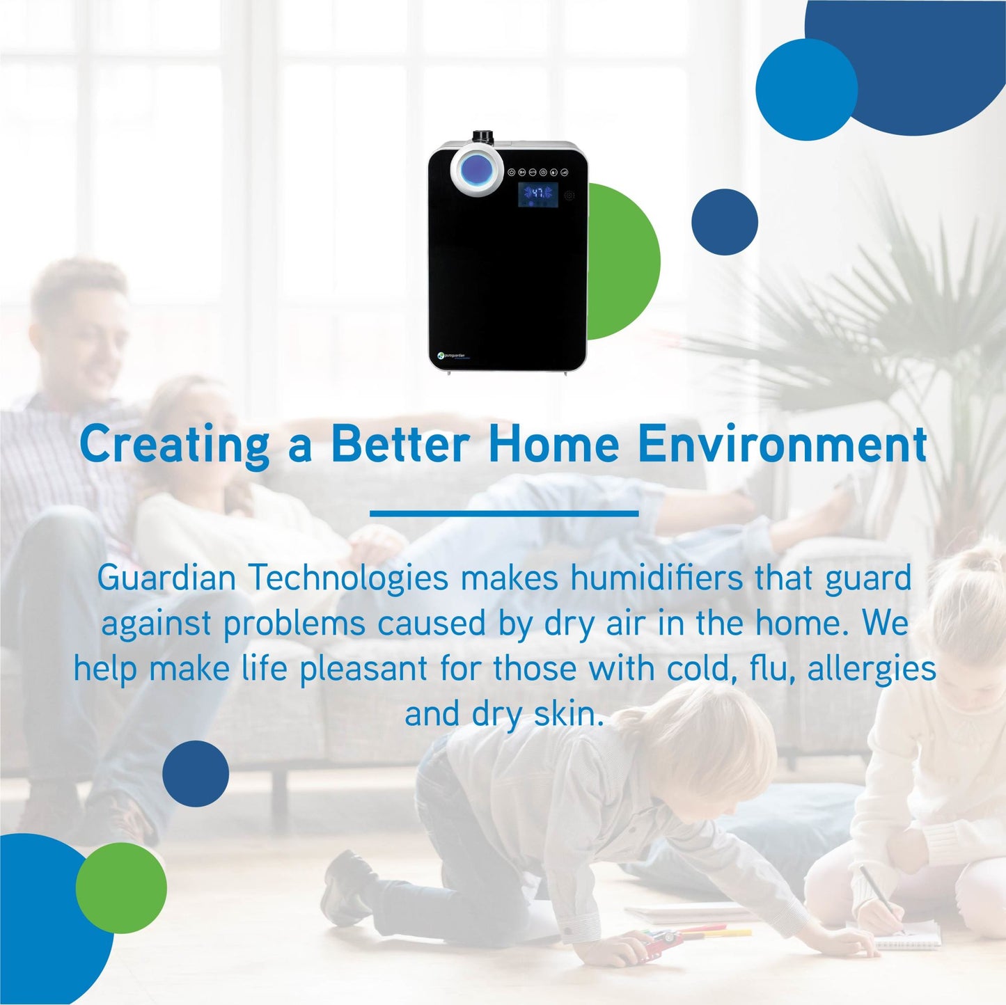 PureGuardian H8000B Elite Ultrasonic Warm Mist & Ultrasonic Cool Mist Digital Humidifier with Extendable Wand