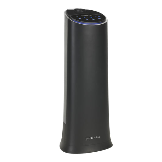 PureGuardian H3200 Ultrasonic Cool Mist Humidifier Tower with Aromatherapy Tray, 1.5-Gallons (black)