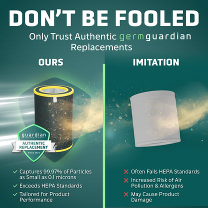 GermGuardian AC3250 AirSafe+ HEPA PURE™ 20" Smart Tower Air Purifier (360° 10-speed 4-stage UV-C filtration, black/white)