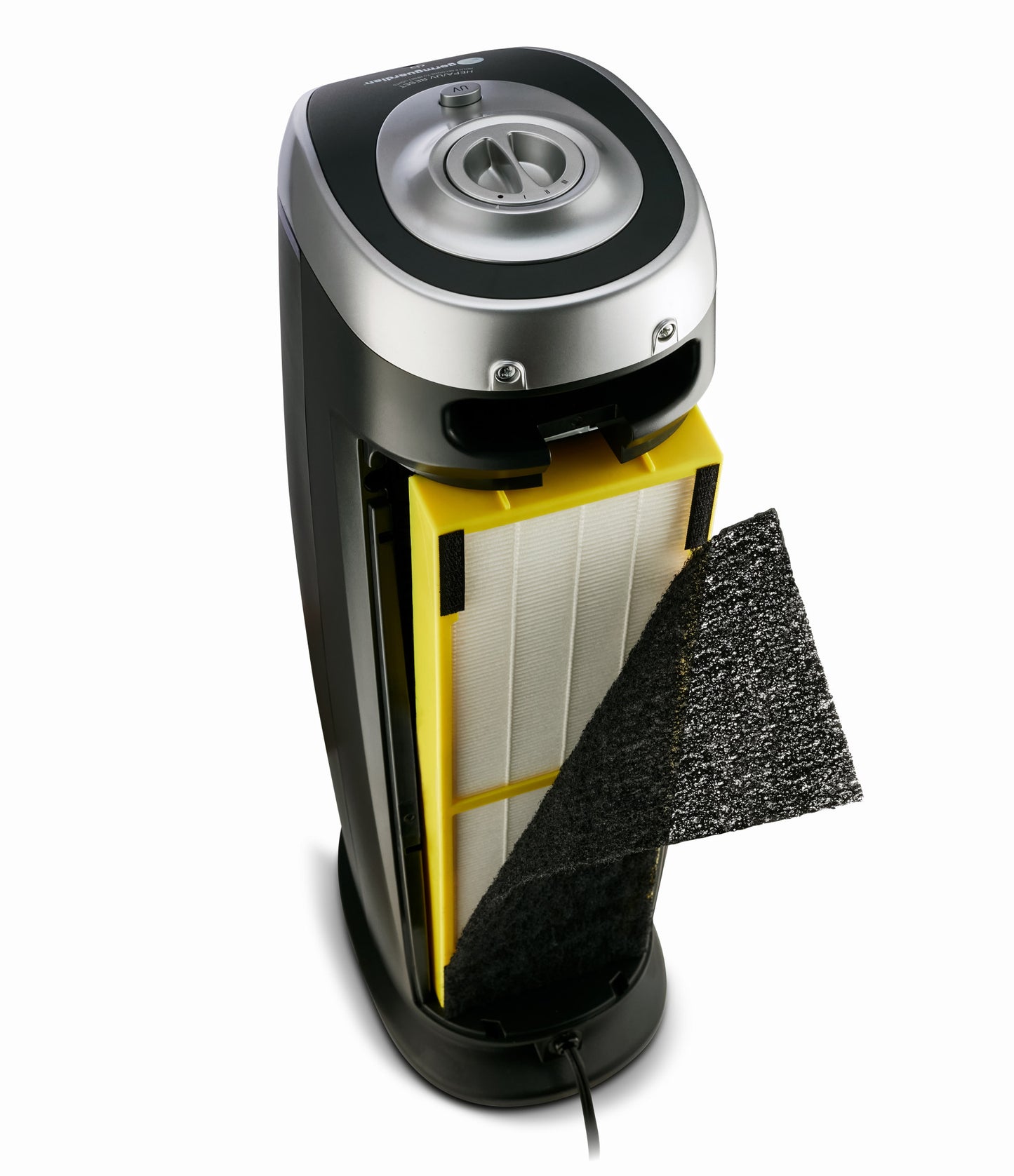 GermGuardian AC4825 HEPA PURE™ 22" Tower Air Purifier (3-speed 3-stage UV-C filtration, black)