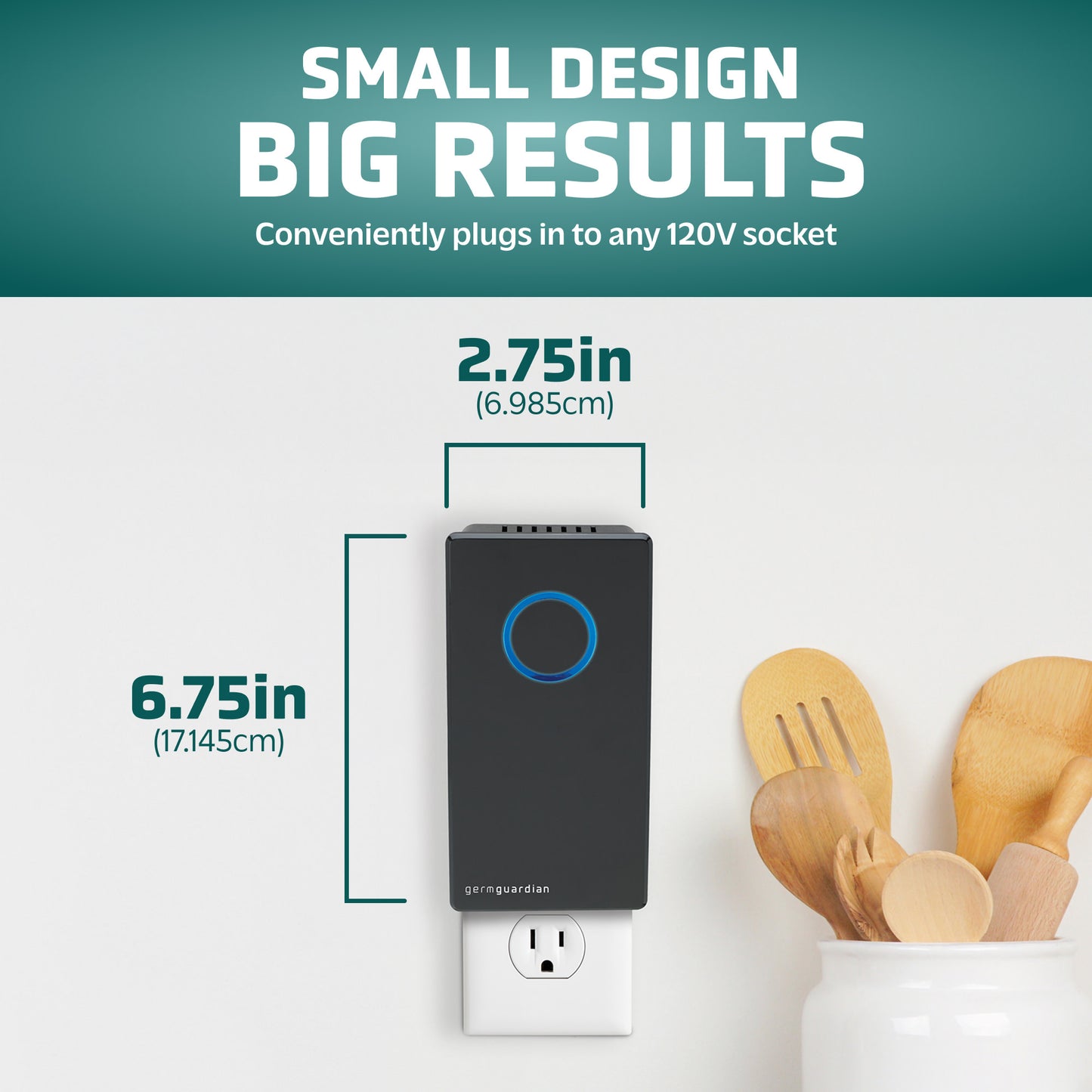 GermGuardian GG1100 Elite Pluggable UV-C Air Sanitizer, Odor Reduction (black)