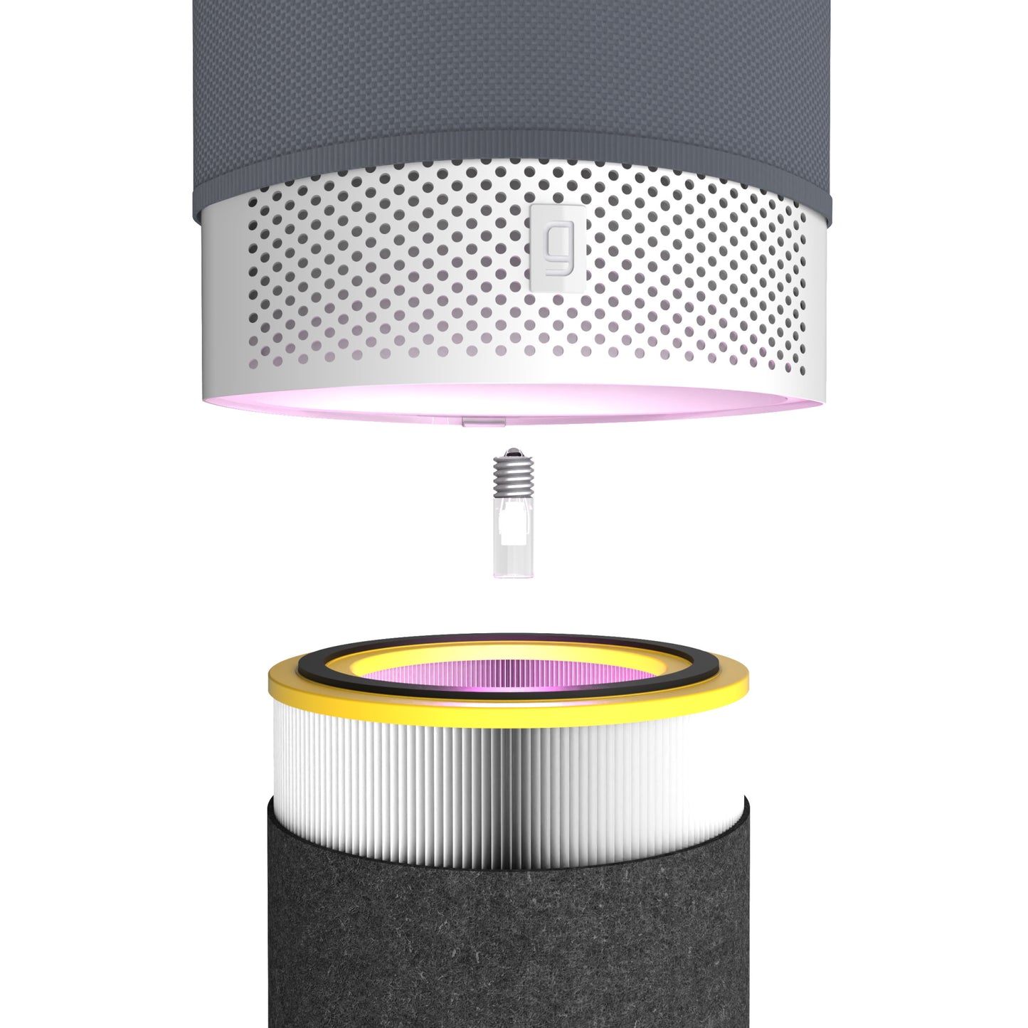 GermGuardian AC3050 AirSafe+ HEPA PURE™ 14" Table Top Air Purifier & Air Quality Sensor (360° 3-speed 4-stage UV-C filtration, white/gray)