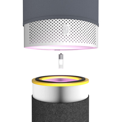 GermGuardian AC3050 AirSafe+ HEPA PURE™ 14" Table Top Air Purifier & Air Quality Sensor (360° 3-speed 4-stage UV-C filtration, white/gray)