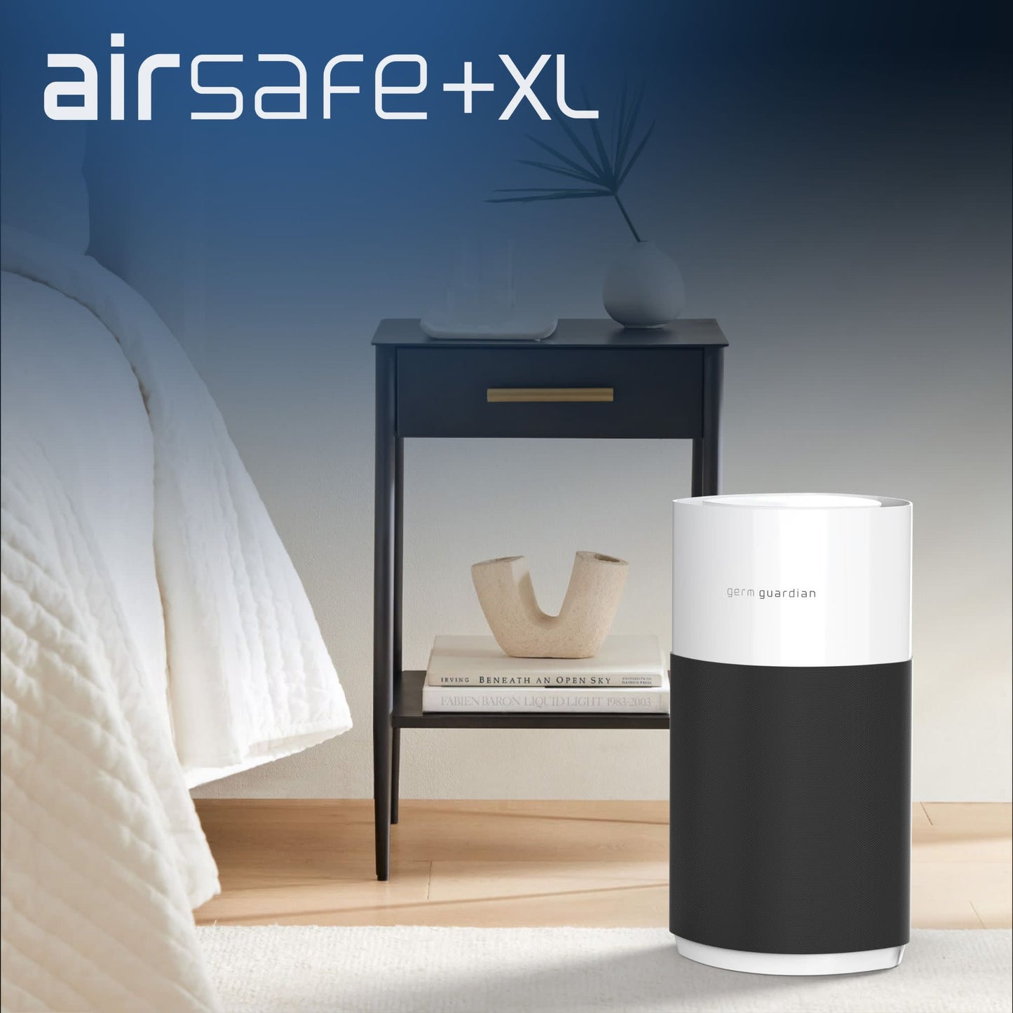 GermGuardian AC3250 AirSafe+ HEPA PURE™ 20" Smart Tower Air Purifier (360° 10-speed 4-stage UV-C filtration, black/white)
