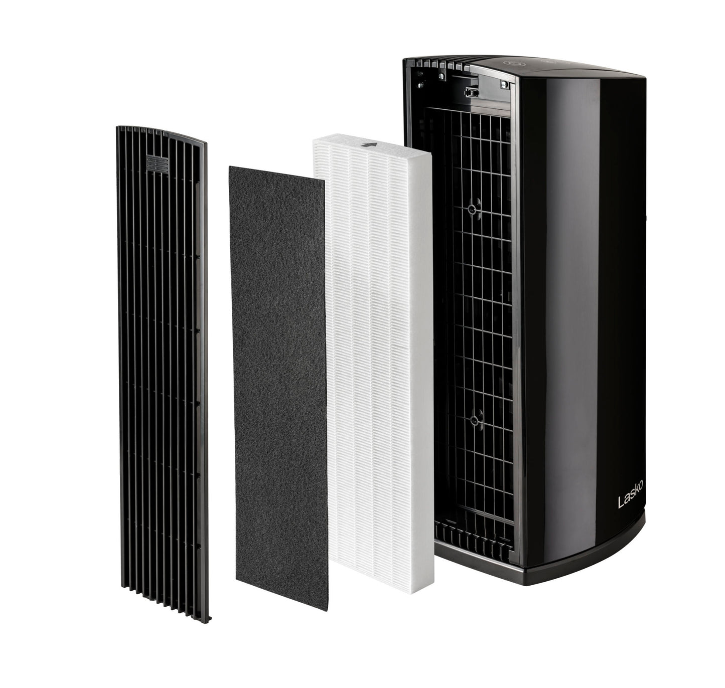 Lasko LP450 HEPA 22" Tower Air Purifier with Alexa (4-speed 2-stage filtration, black)