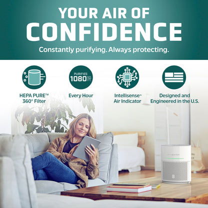 GermGuardian AP3151 AirSafe Air Purifier with 360 Degree HEPA 13 Filter and Air Quality Sensor