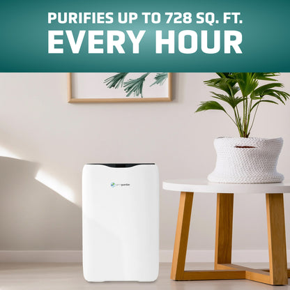 GermGuardian AC5600 HEPA PURE™ 18" Console Air Purifier (3-speed 3-stage filtration, white)