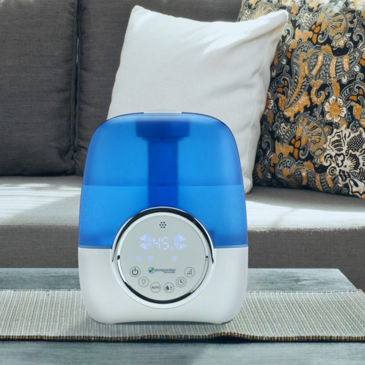 PureGuardian H1250 100-Hour Ultrasonic Cool Mist Humidifier with Digital Smart Mist Sensor, 1.5-Gallons