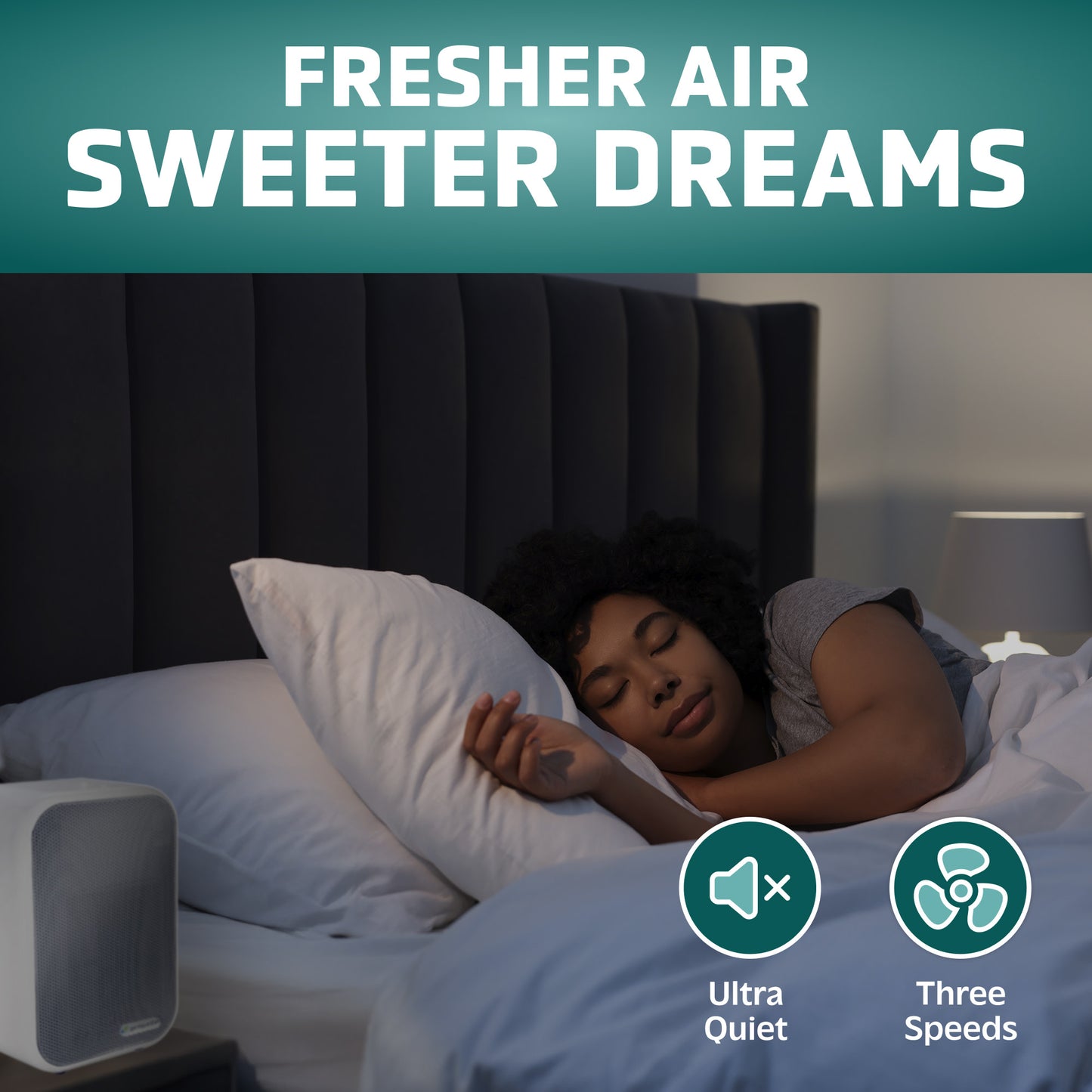 GermGuardian AC4175 HEPA PURE™ 11" Table Top Air Purifier (3-speed 4-stage UV-C filtration, gray)