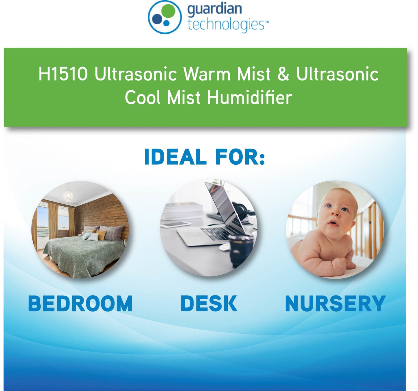 PureGuardian H1510 Ultrasonic Warm Mist & Ultrasonic Cool Mist Humidifier