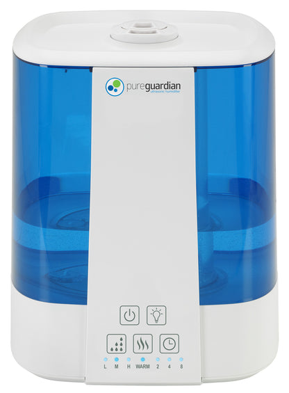 PureGuardian H5225 Top Fill Ultrasonic Cool and Warm Mist Humidifier with Aromatherapy Tray, 2-Gallon