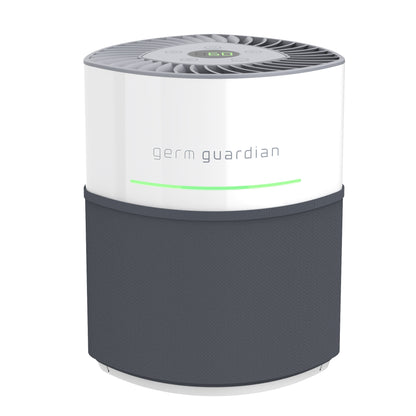 GermGuardian AC3050 AirSafe+ HEPA PURE™ 14" Table Top Air Purifier & Air Quality Sensor (360° 3-speed 4-stage UV-C filtration, white/gray)