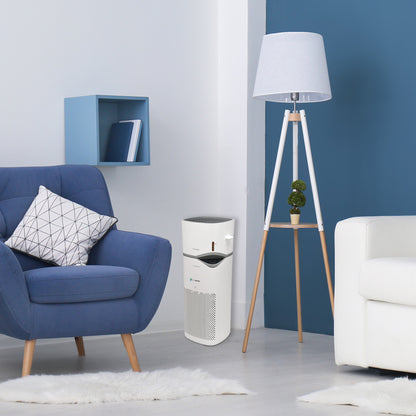 PureGuardian APH406 HEPA PURE™ 30" Console Air Purifier & 0.8 gallon Humidifier (360° 3-speed 3-stage filtration, white)
