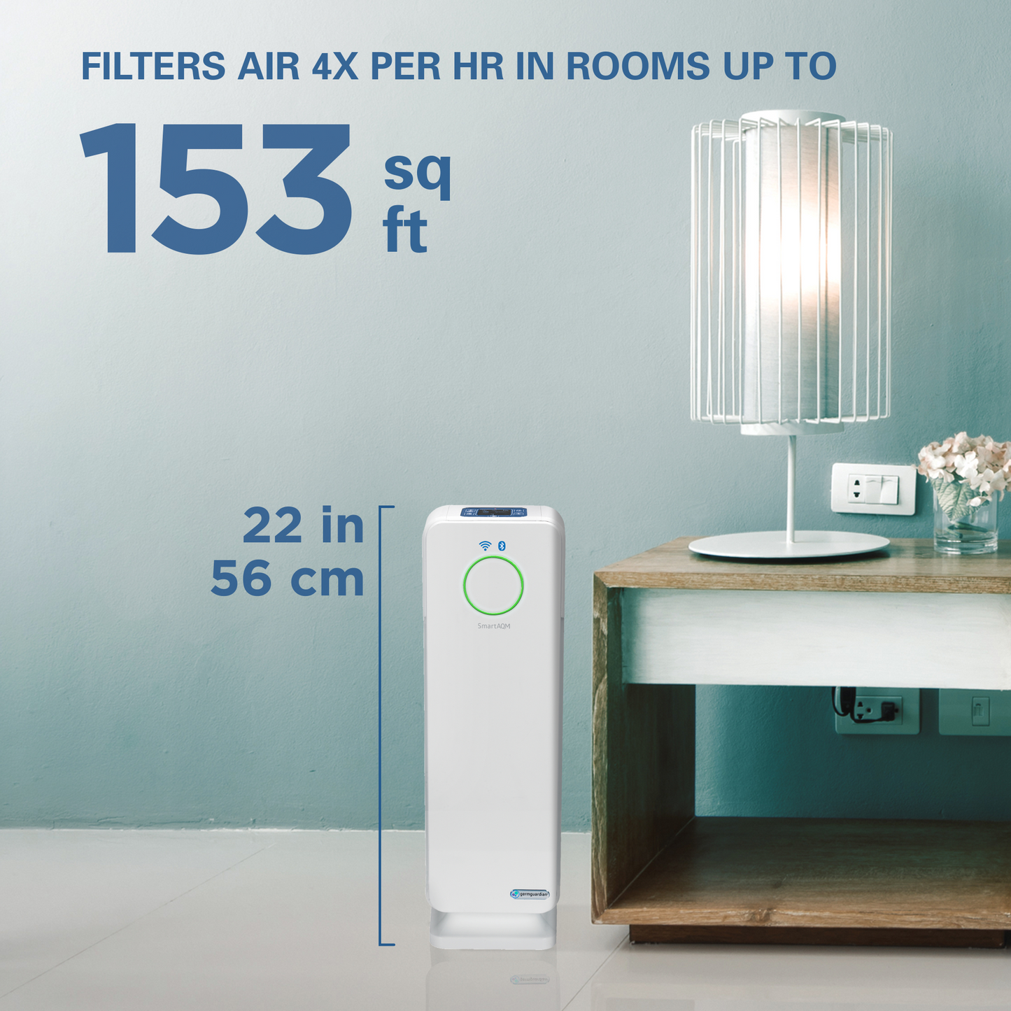 GermGuardian CDAP4500 22" Air Purifier with HEPA Pure Filter and UV-C: White