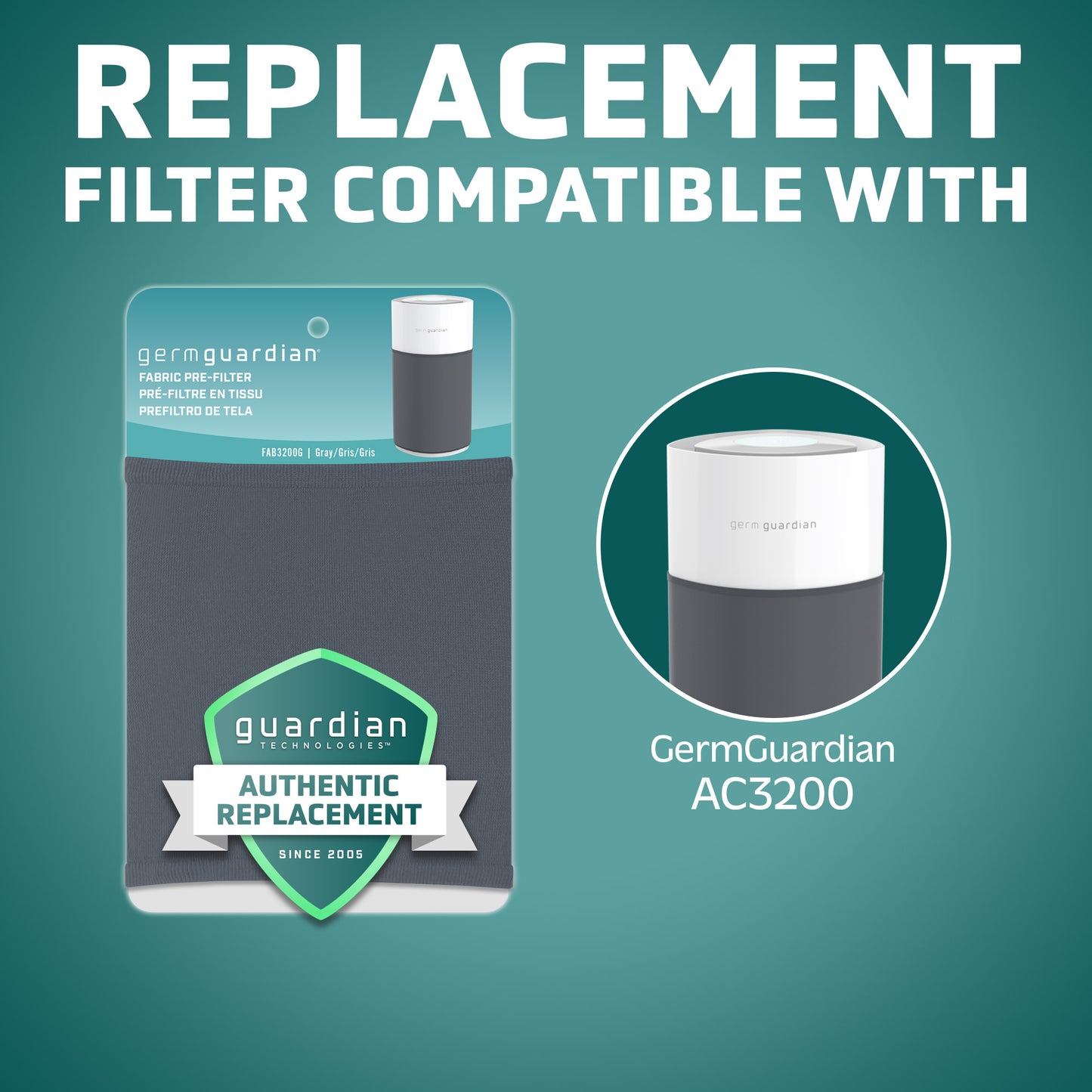 GermGuardian FAB3200 Fabric Pre-Filter (gray)
