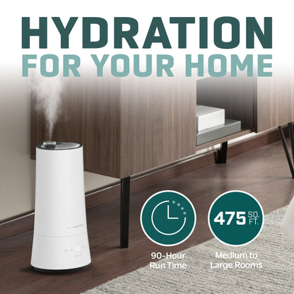 PureGuardian H997W 90-Hour Ultrasonic Humidifier with Humidistat, 1.6 Gallon