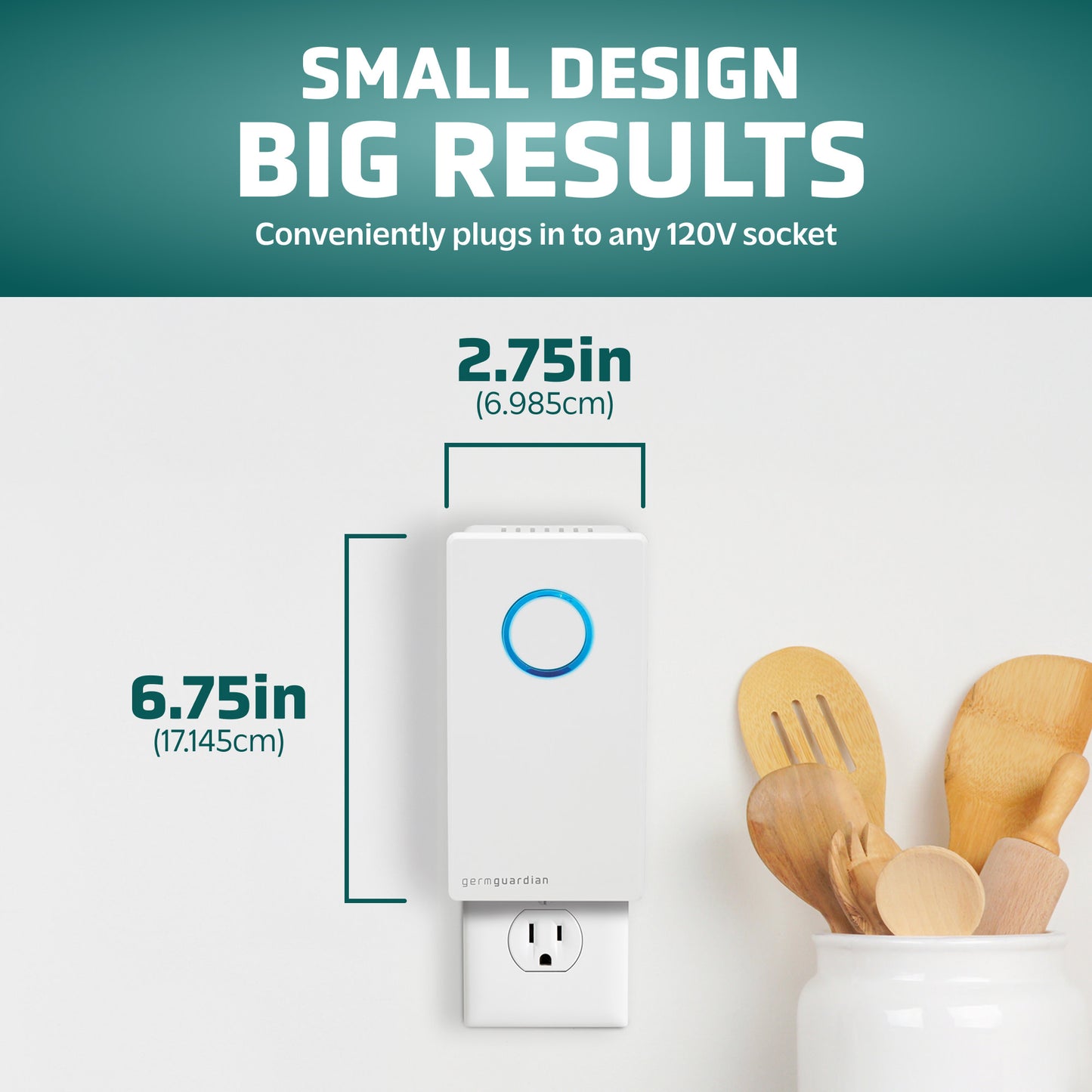 GermGuardian GG1100 Elite Pluggable UV-C Air Sanitizer, Odor Reduction (white)