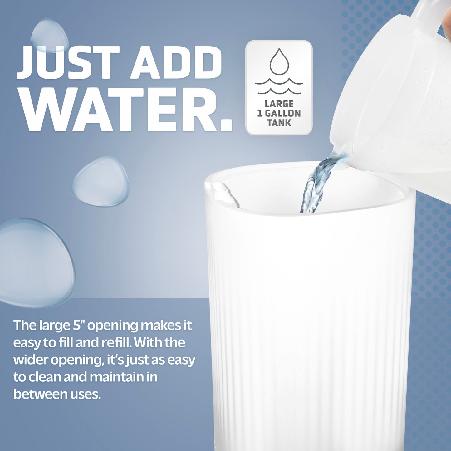 PureGuardian H980W 70-Hour Ultrasonic Cool Mist Humidifier, 1-Gallon