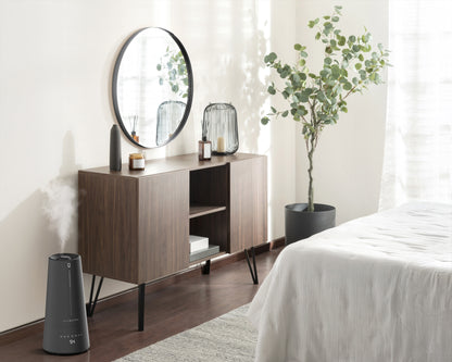 PureGuardian H5665B 90-Hour, 1.5 Gallon Warm and Cool Mist Ultrasonic Humidifier with Humidistat and UV-C