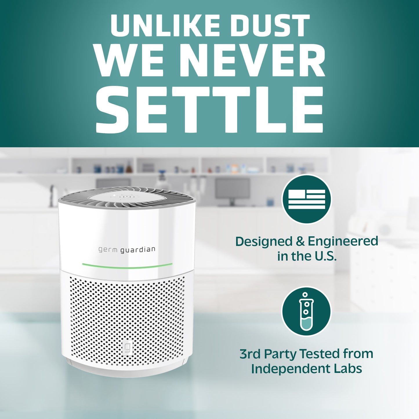 GermGuardian AP3151 AirSafe Air Purifier with 360 Degree HEPA 13 Filter and Air Quality Sensor