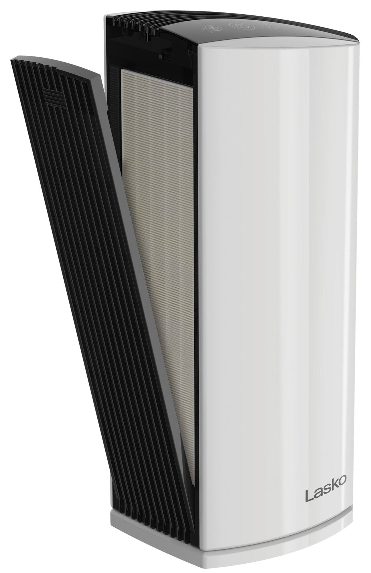 Lasko LP300 HEPA 22" Tower Air Purifier (3-speed 2-stage filtration, white/black)