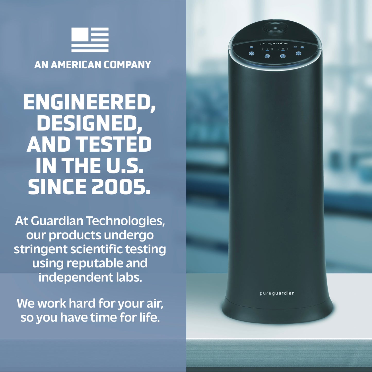 PureGuardian H3200 Ultrasonic Cool Mist Humidifier Tower with Aromatherapy Tray, 1.5-Gallons (black)