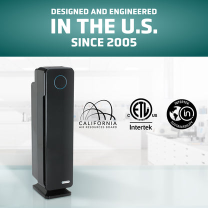 GermGuardian AC5350 HEPA PURE™ 28" Tower Air Purifier (5-speed 3-stage UV-C filtration, black)