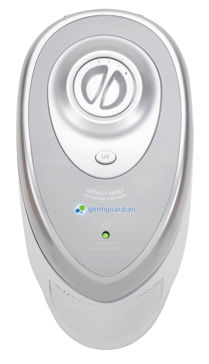 GermGuardian AC4825 HEPA PURE™ 22" Tower Air Purifier (3-speed 3-stage UV-C filtration, white)