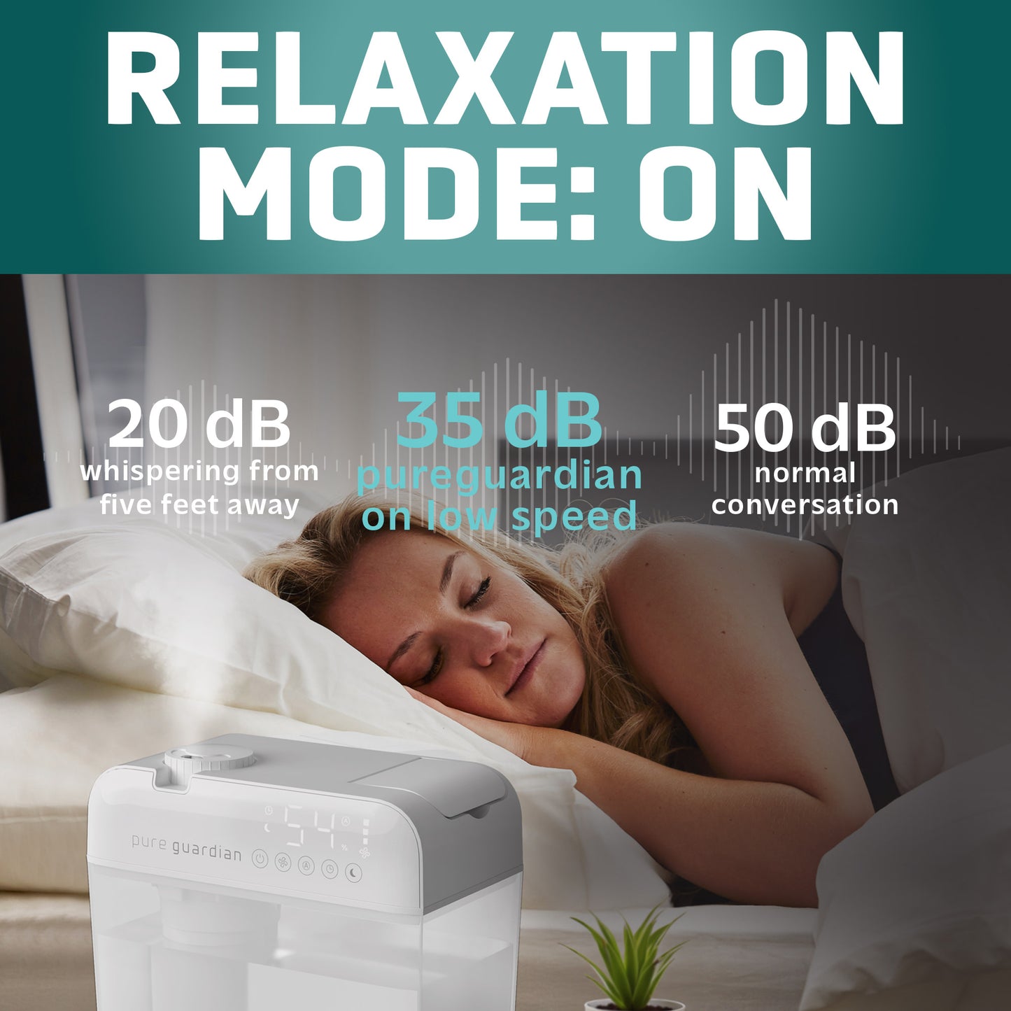 PureGuardian H1050W 1.2 Gallon Cool Mist Ultrasonic Humidifier, White