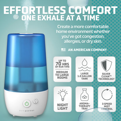 PureGuardian H965AR 1-Gallon Ultrasonic Cool Mist Humidifier