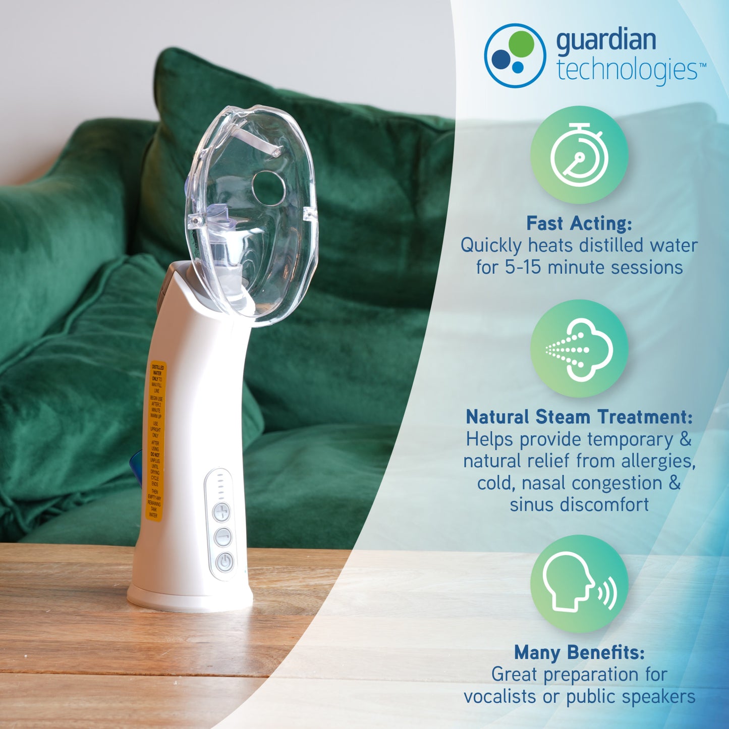 PureGuardian MST55 Personal Warm Mist Steam Inhaler with Aromatherapy Tray