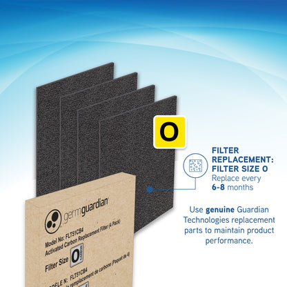 GermGuardian FLT51CB4 Carbon Replacement Filter O for AC5109W Air Purifier, 4 Pack