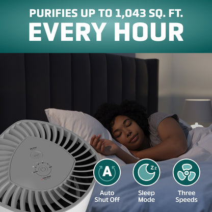 GermGuardian AC3000 AirSafe+ Intelligent Air Purifier with 360° HEPA Pure Filter with Air Quality Sensor and UV-C Light: white