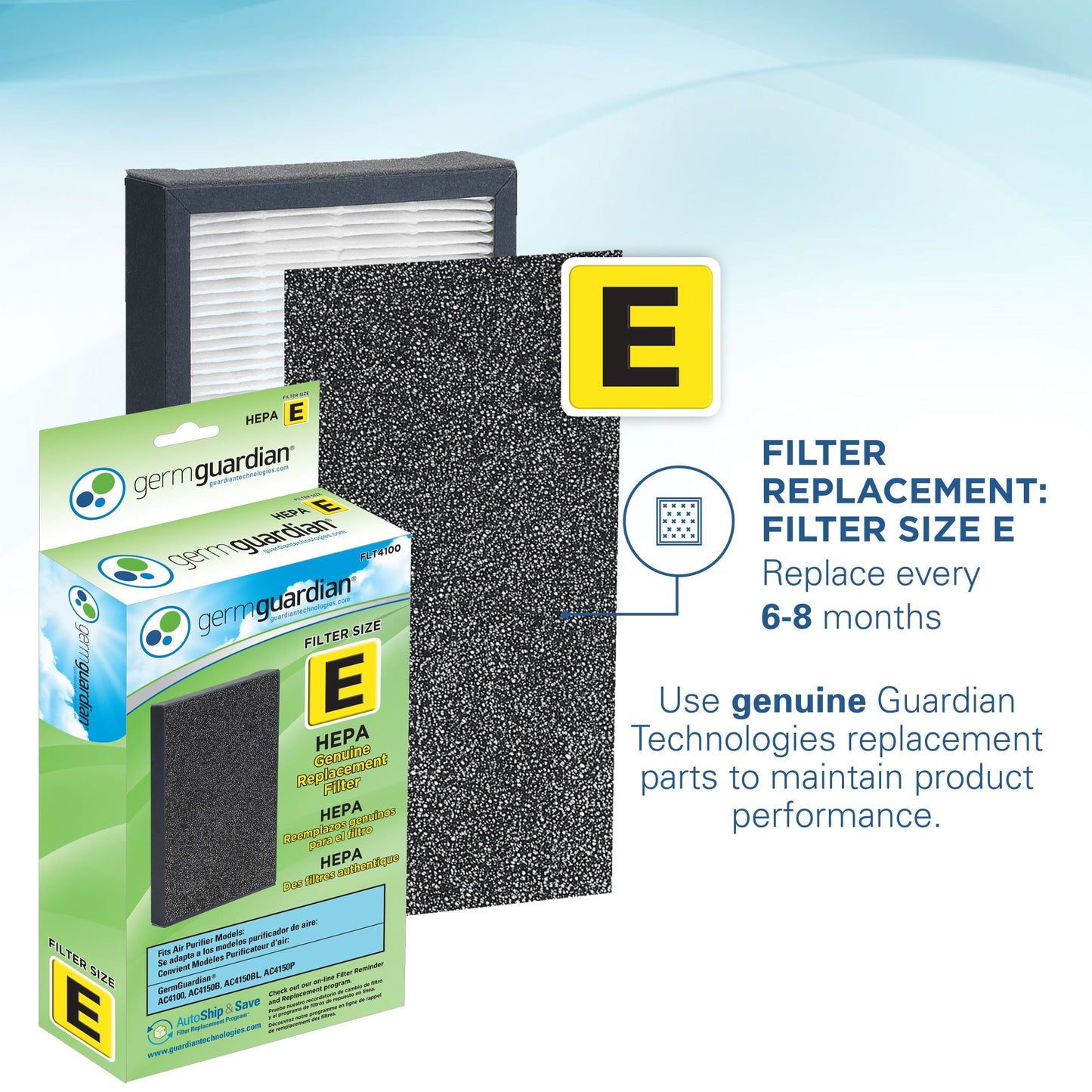 GermGuardian AC4150 HEPA PURE™ 11" Table Top Air Purifier (3-speed 4-stage UV-C filtration, pink)