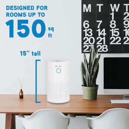 GermGuardian AC4711 HEPA PURE™ 15" Tower Air Purifier (3-speed 3-stage UV-C filtration, white)