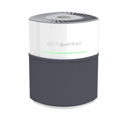 GermGuardian AC3050 AirSafe+ HEPA PURE™ 14" Table Top Air Purifier & Air Quality Sensor (360° 3-speed 4-stage UV-C filtration, white/gray)