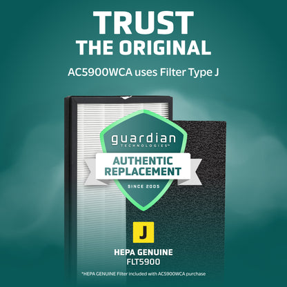 GermGuardian AC5900 HEPA PURE™ 21" Console Air Purifier (3-speed 4-stage filtration, white)