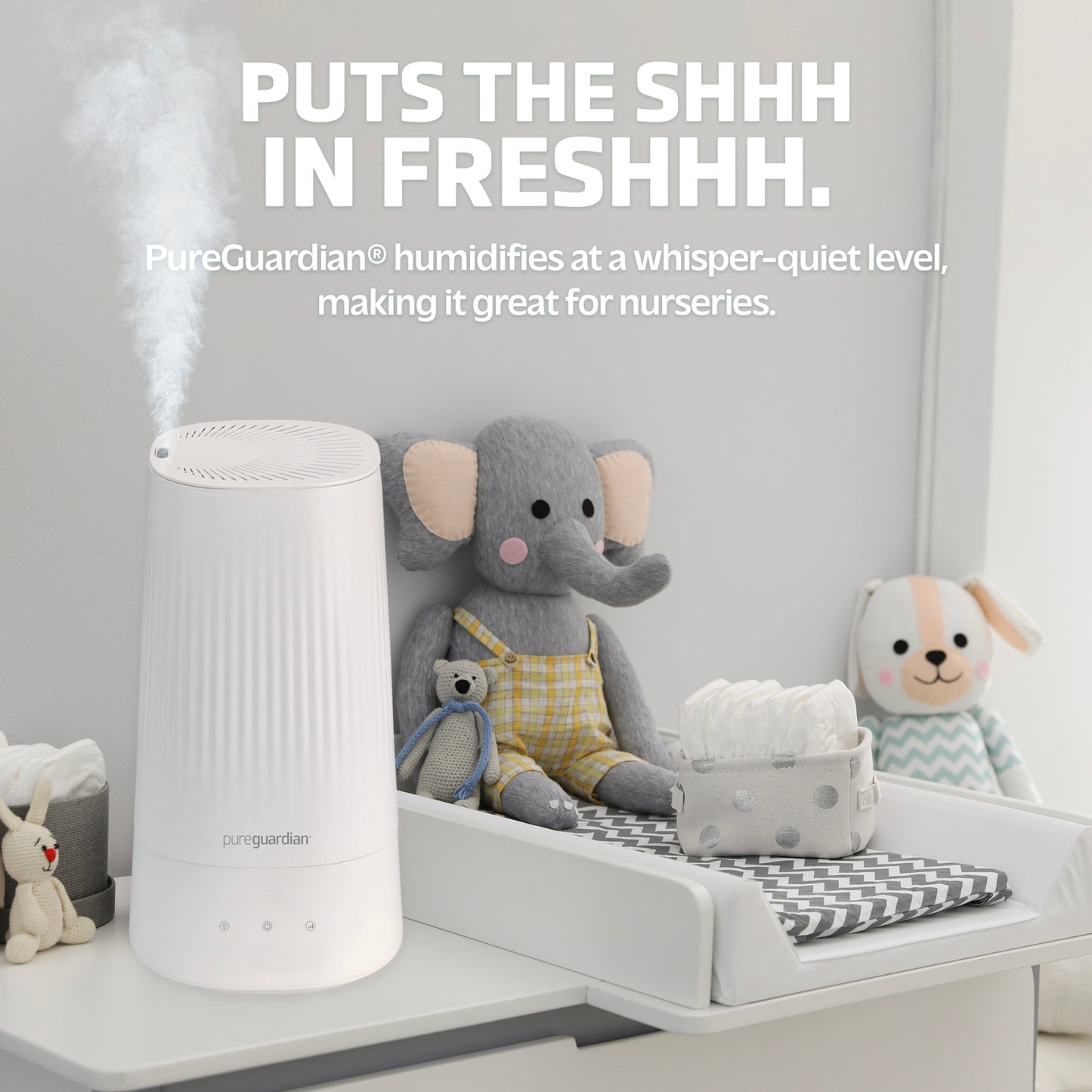 PureGuardian H980W 70-Hour Ultrasonic Cool Mist Humidifier, 1-Gallon