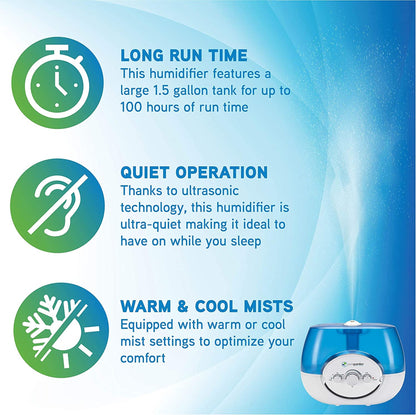 PureGuardian H1510 Ultrasonic Warm Mist & Ultrasonic Cool Mist Humidifier
