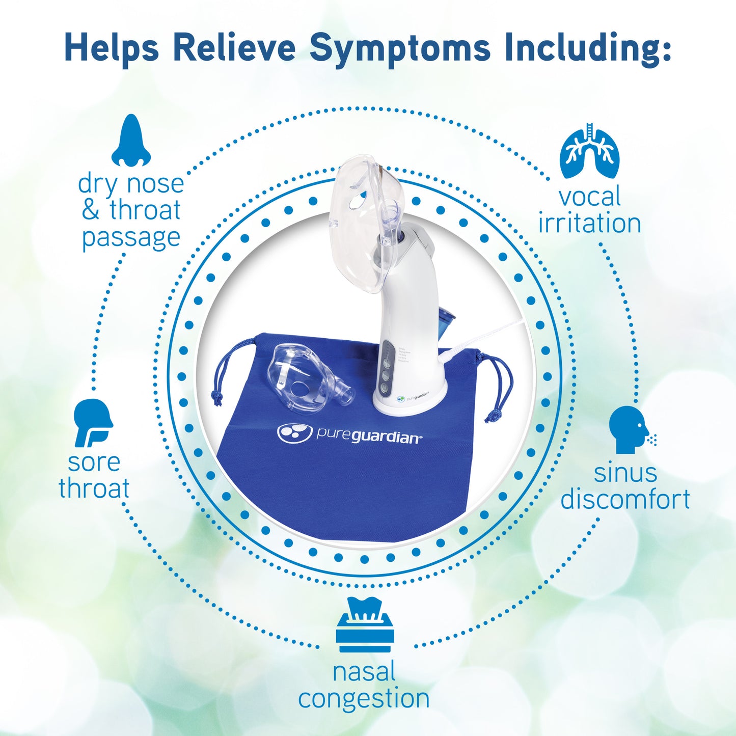 PureGuardian MST55 Personal Warm Mist Steam Inhaler with Aromatherapy Tray