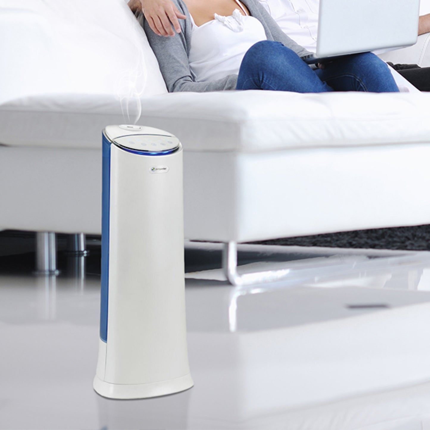 PureGuardian H3250WCA Ultrasonic Warm and Cool Mist Humidifier Tower with Aromatherapy Tray, 1.5-Gallons