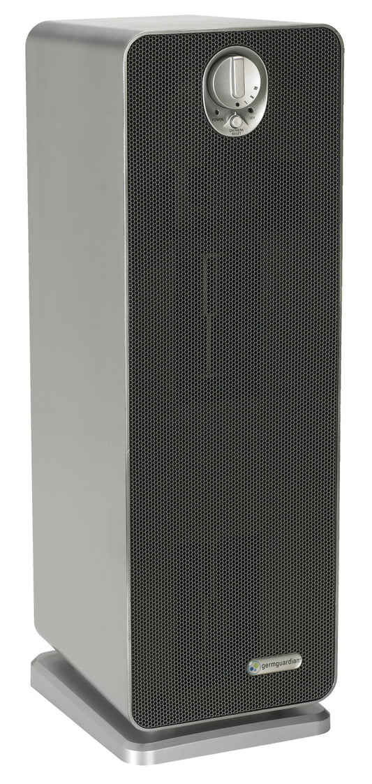 GermGuardian AC4900 HEPA PURE™ 22" Tower Air Purifier (3-speed 3-stage UV-C filtration, gray)