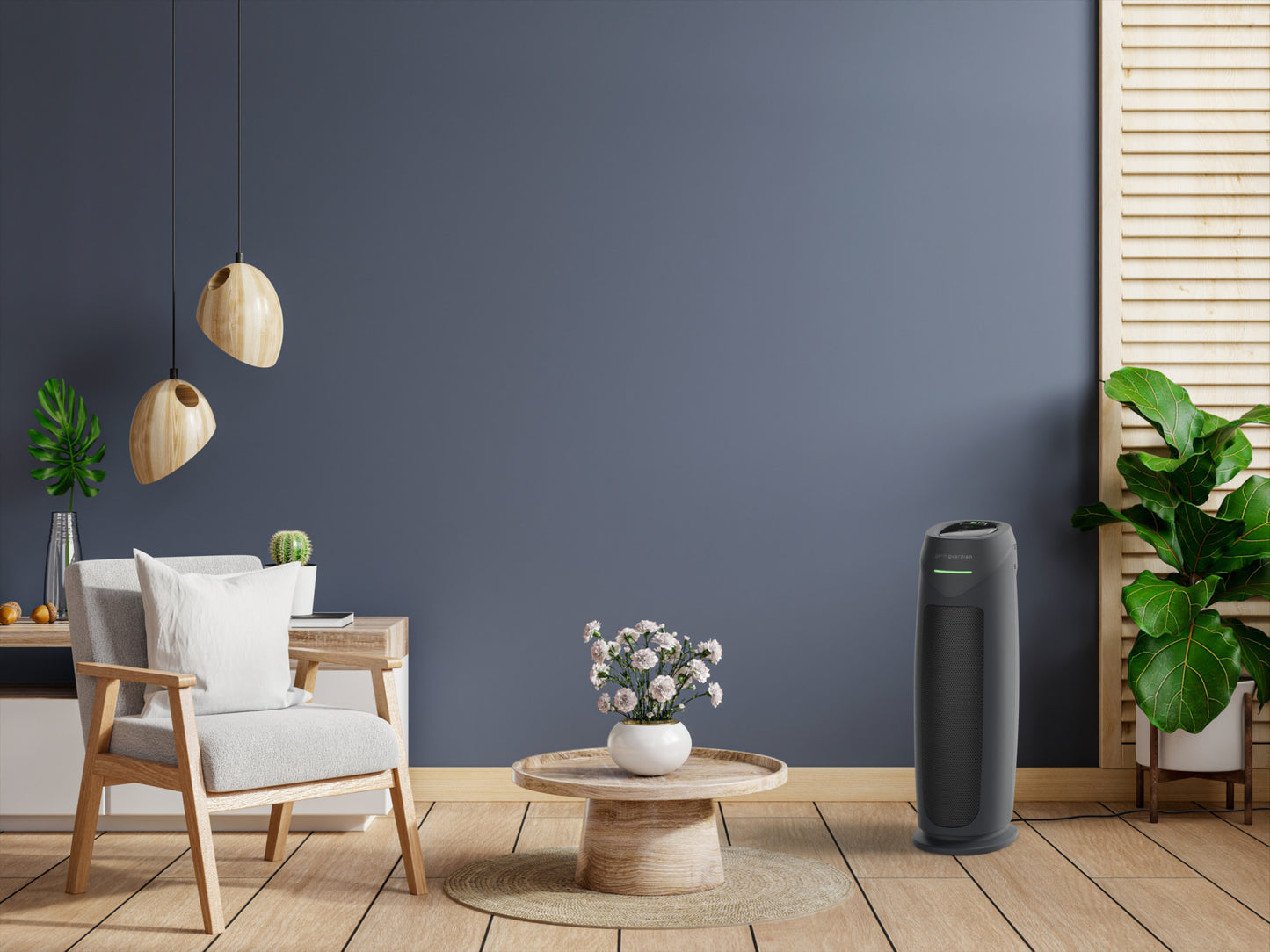 GermGuardian AC4880 HEPA PURE™ 22" Tower Air Purifier (5-speed 4-stage UV-C filtration, graphite)