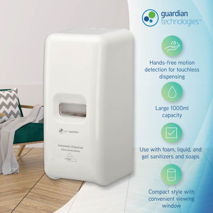 PureGuardian SD495 Automatic Hands Free Soap and Sanitizer Wall Mounted Dispenser for Office, School, Clinic and more, Large Capacity 1,000ml