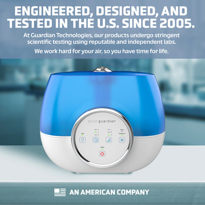 PureGuardian H4810AR 2-Gallon Ultrasonic Warm Mist & Cool Mist Humidifier with Aromatherapy Tray