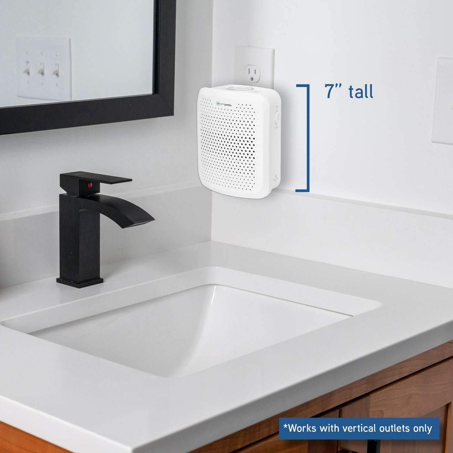 GermGuardian AC225W purificateur d'air enfichable éliminant les odeurs avec UV-C et veilleuse